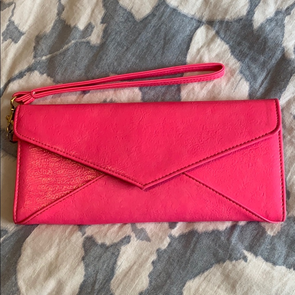 Pink envelope clutch/wristlet